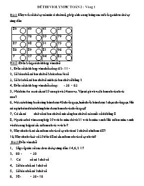Đề thi violympic môn Toán Khối 2 qua các vòng